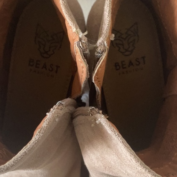 BEAST FASHION Tan Ankle Boots with Pointed Toe - Picture 3 of 5
